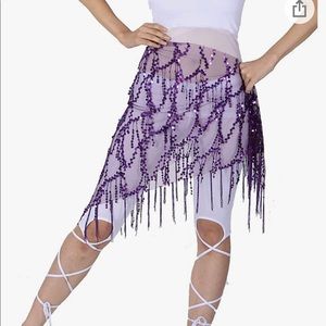 Belly Dance Sequin Triangle Hip Scarf / purple / used good condition
